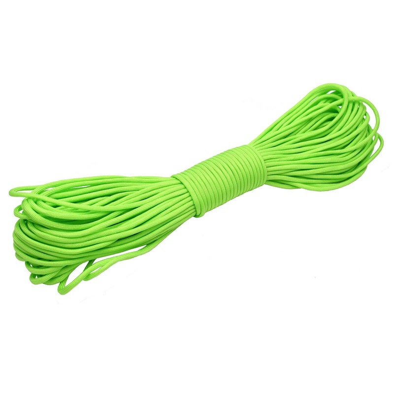 KEEJEA 100ft Type III 7 Strand Core Paracord 550 Parachute (17# Neon Green) - Image 1
